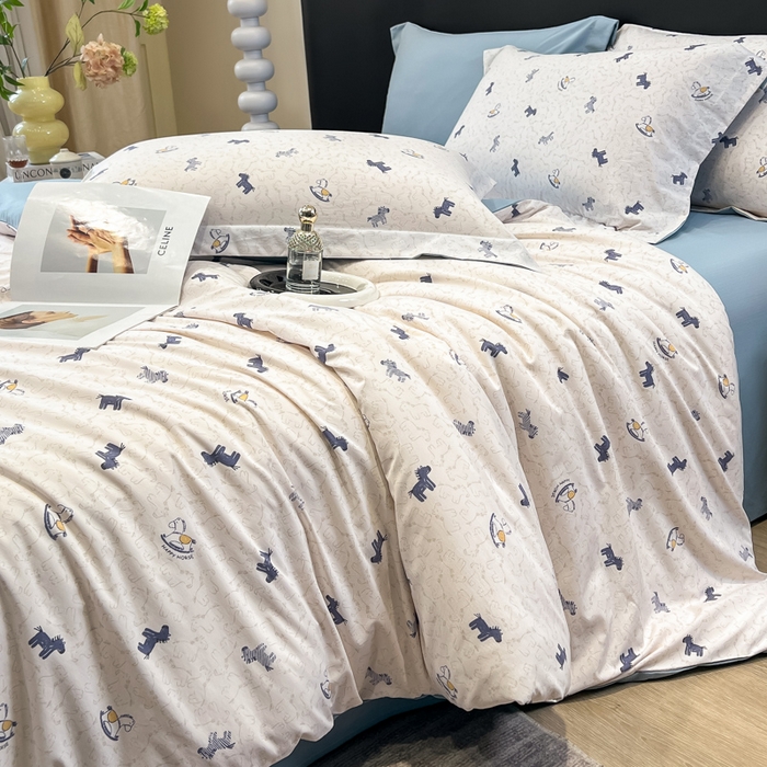 91家纺网 家纺一手货源 找家纺 繁花家居 2026凉感云丝棉高克重冰感天丝绵四件套 骏马送财