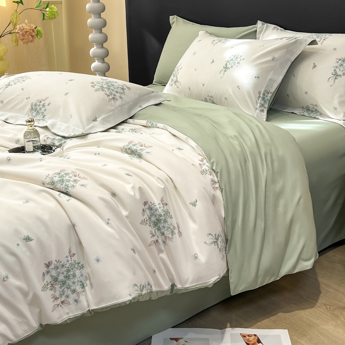 91家纺网 家纺一手货源 找家纺 繁花家居 2026凉感云丝棉高克重冰感天丝绵四件套 兰枝玉树