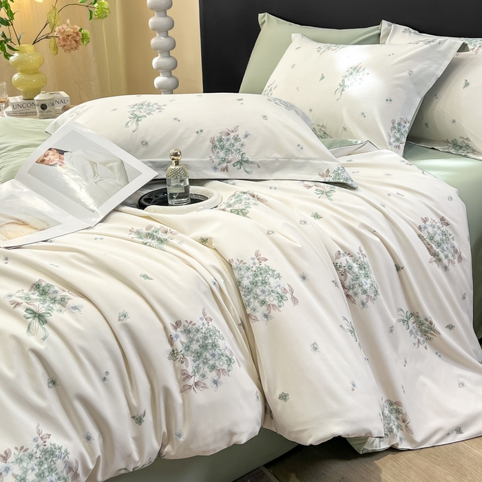 91家纺网 家纺一手货源 找家纺 繁花家居 2026凉感云丝棉高克重冰感天丝绵四件套 兰枝玉树