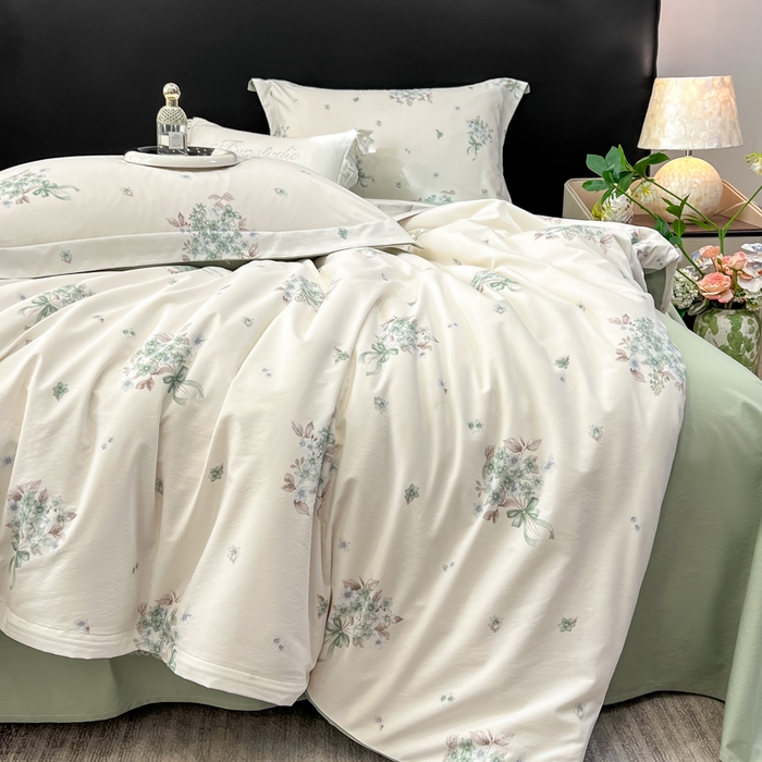 繁花家居 2026凉感云丝棉高克重冰感天丝绵四件套 兰枝玉树