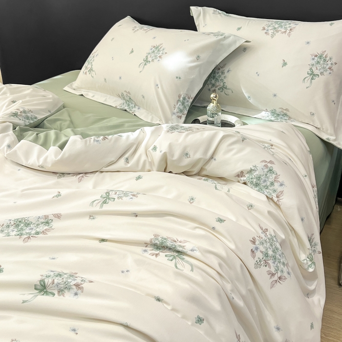 91家纺网 家纺一手货源 找家纺 繁花家居 2026凉感云丝棉高克重冰感天丝绵四件套 兰枝玉树