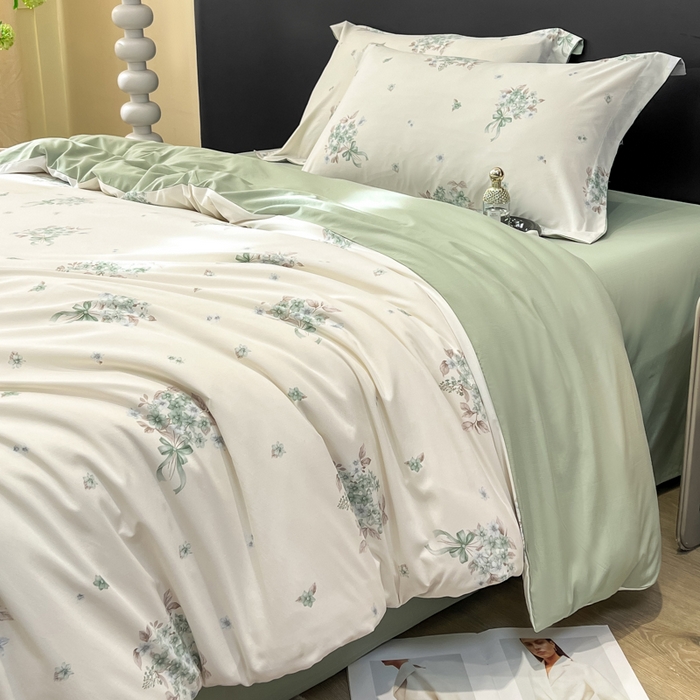 91家纺网 家纺一手货源 找家纺 繁花家居 2026凉感云丝棉高克重冰感天丝绵四件套 兰枝玉树