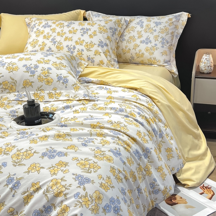 91家纺网 家纺一手货源 找家纺 繁花家居 2026凉感云丝棉高克重冰感天丝绵四件套 山野浪漫