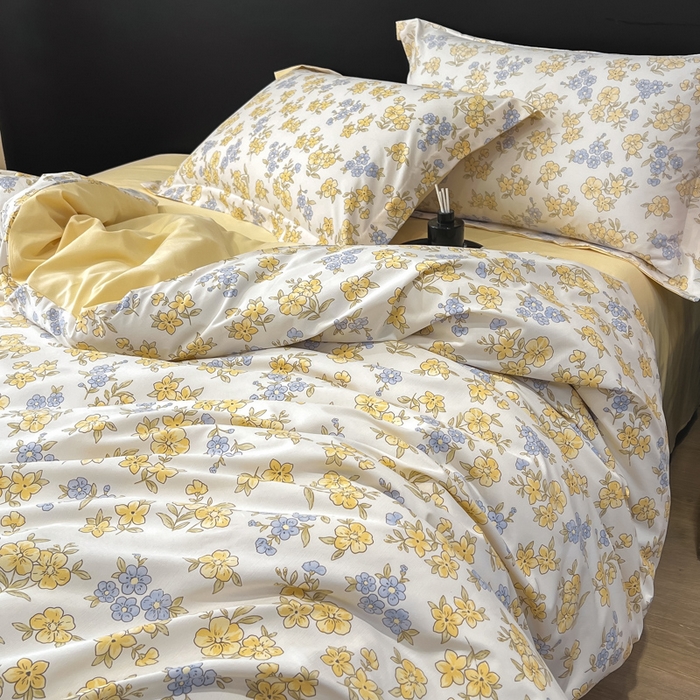 91家纺网 家纺一手货源 找家纺 繁花家居 2026凉感云丝棉高克重冰感天丝绵四件套 山野浪漫