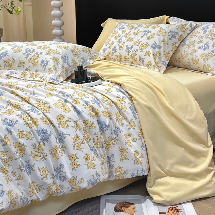 91家纺网 家纺一手货源 找家纺 繁花家居 2026凉感云丝棉高克重冰感天丝绵四件套 山野浪漫