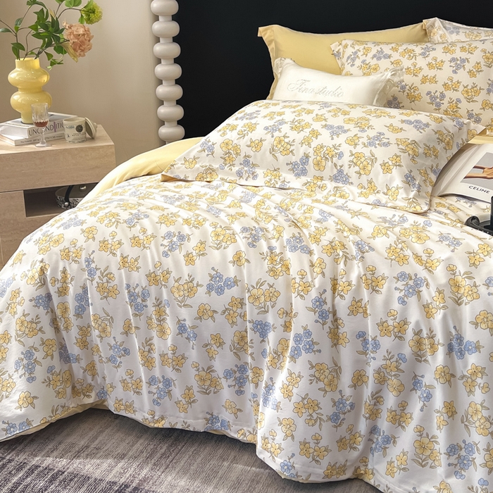 91家纺网 家纺一手货源 找家纺 繁花家居 2026凉感云丝棉高克重冰感天丝绵四件套 山野浪漫