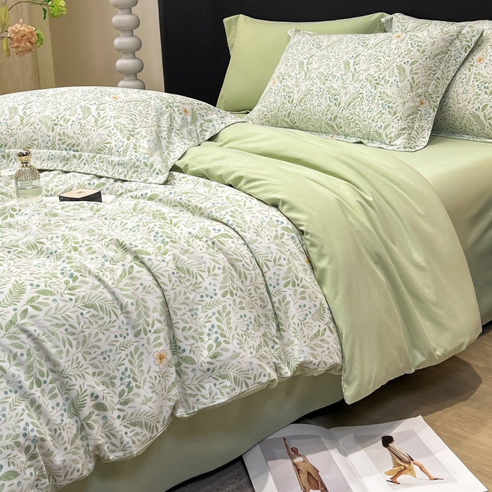 91家纺网 家纺一手货源 找家纺 繁花家居 2026凉感云丝棉高克重冰感天丝绵四件套 一枕秋岚