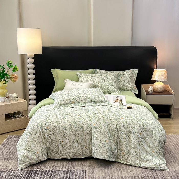 91家纺网 家纺一手货源 找家纺 繁花家居 2026凉感云丝棉高克重冰感天丝绵四件套 一枕秋岚