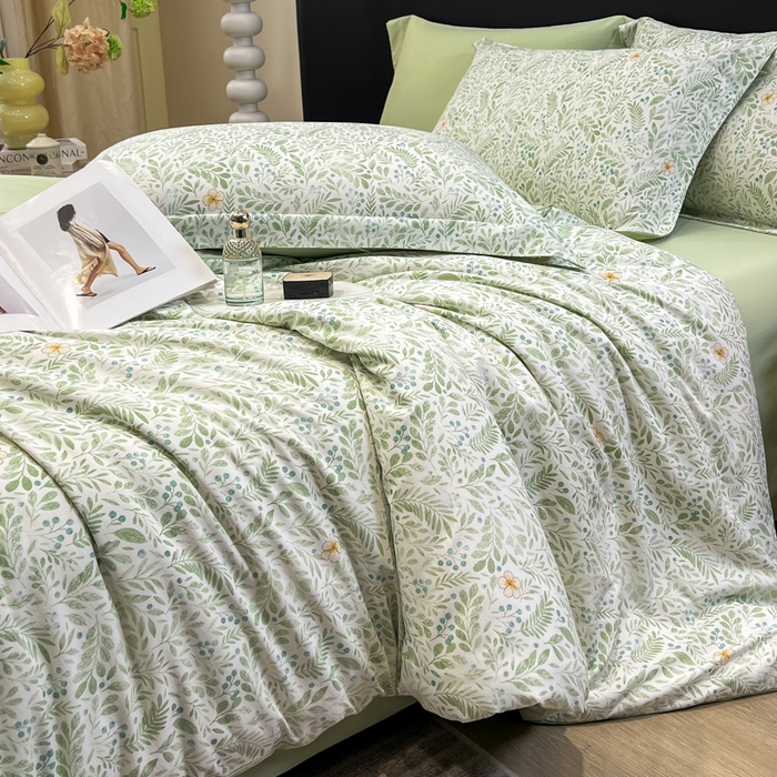 91家纺网 家纺一手货源 找家纺 繁花家居 2026凉感云丝棉高克重冰感天丝绵四件套 一枕秋岚