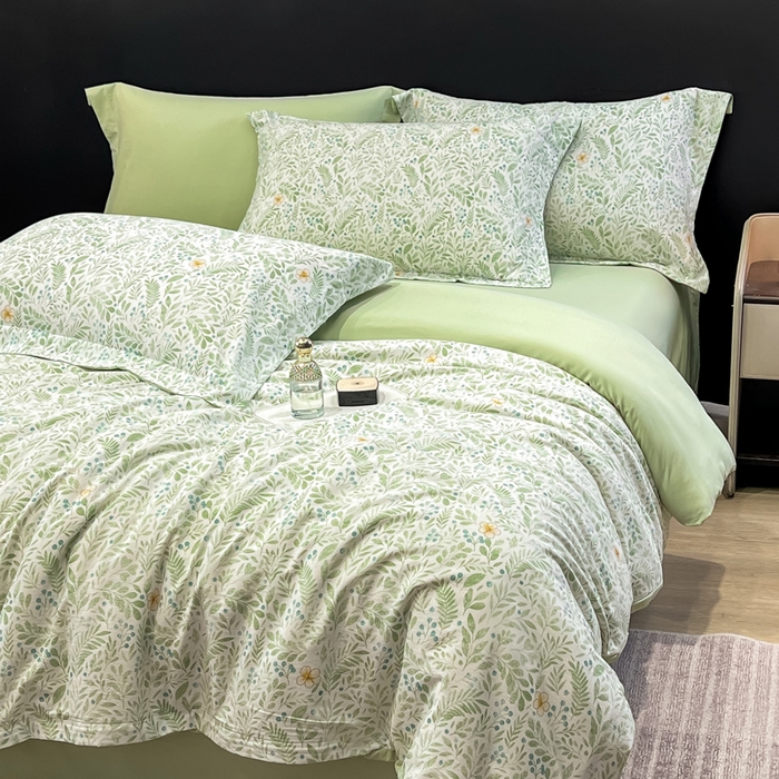 91家纺网 家纺一手货源 找家纺 繁花家居 2026凉感云丝棉高克重冰感天丝绵四件套 一枕秋岚