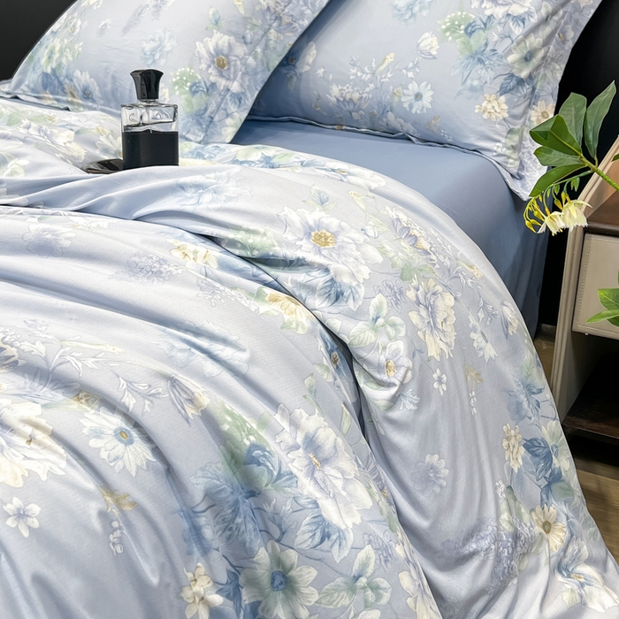 91家纺网 家纺一手货源 找家纺 繁花家居 2026凉感云丝棉高克重冰感天丝绵四件套 月光紫珀