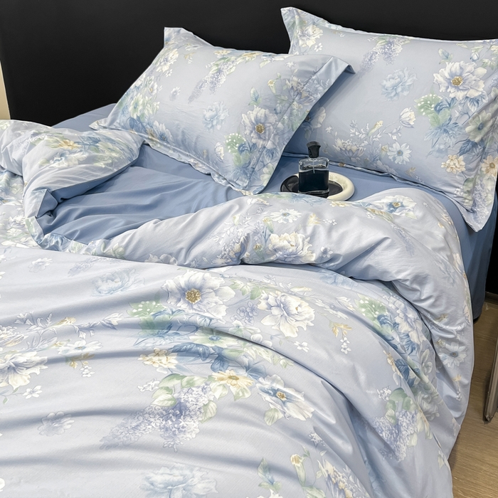 91家纺网 家纺一手货源 找家纺 繁花家居 2026凉感云丝棉高克重冰感天丝绵四件套 月光紫珀