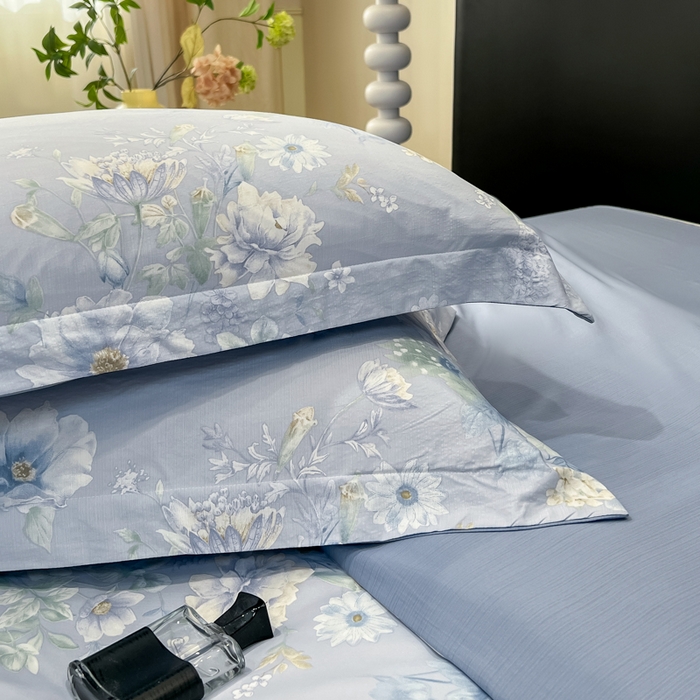 91家纺网 家纺一手货源 找家纺 繁花家居 2026凉感云丝棉高克重冰感天丝绵四件套 月光紫珀