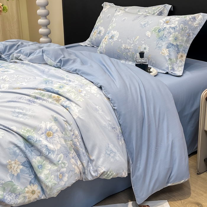 91家纺网 家纺一手货源 找家纺 繁花家居 2026凉感云丝棉高克重冰感天丝绵四件套 月光紫珀