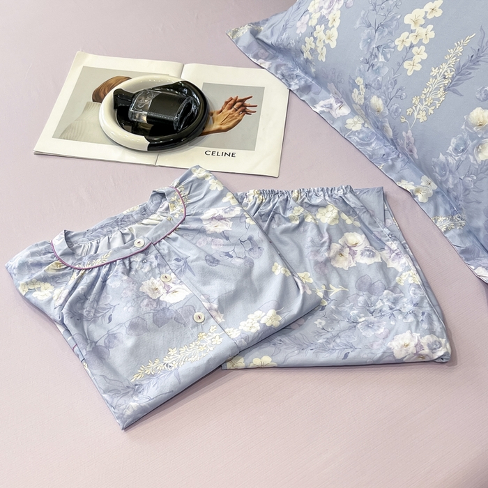 91家纺网 家纺一手货源 找家纺 繁花家居 2026凉感云丝棉高克重冰感天丝绵四件套 紫霞映月