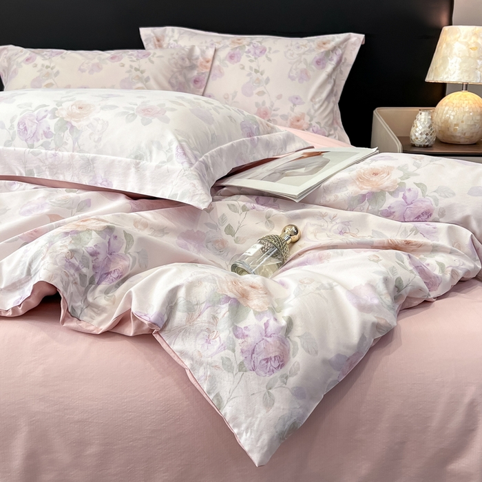 91家纺网 家纺一手货源 找家纺 繁花家居 2026凉感云丝棉高克重冰感天丝绵四件套 紫竹听风