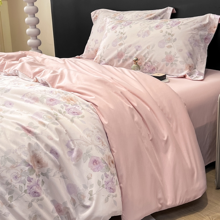 91家纺网 家纺一手货源 找家纺 繁花家居 2026凉感云丝棉高克重冰感天丝绵四件套 紫竹听风