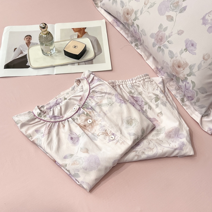 91家纺网 家纺一手货源 找家纺 繁花家居 2026凉感云丝棉高克重冰感天丝绵四件套 紫竹听风