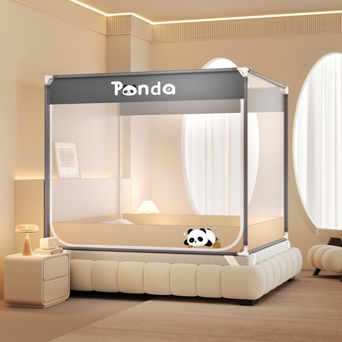 91家纺网 家纺一手货源 找家纺 青竹苑2025新款大顶学生蒙古包子母床魔术蚊帐 卡皮巴拉