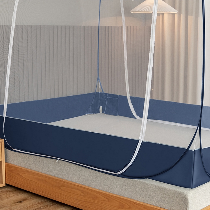 91家纺网 家纺一手货源 找家纺 青竹苑 2026新款免安装蒙古包大顶魔术蚊帐布三角款 宇航员布三角