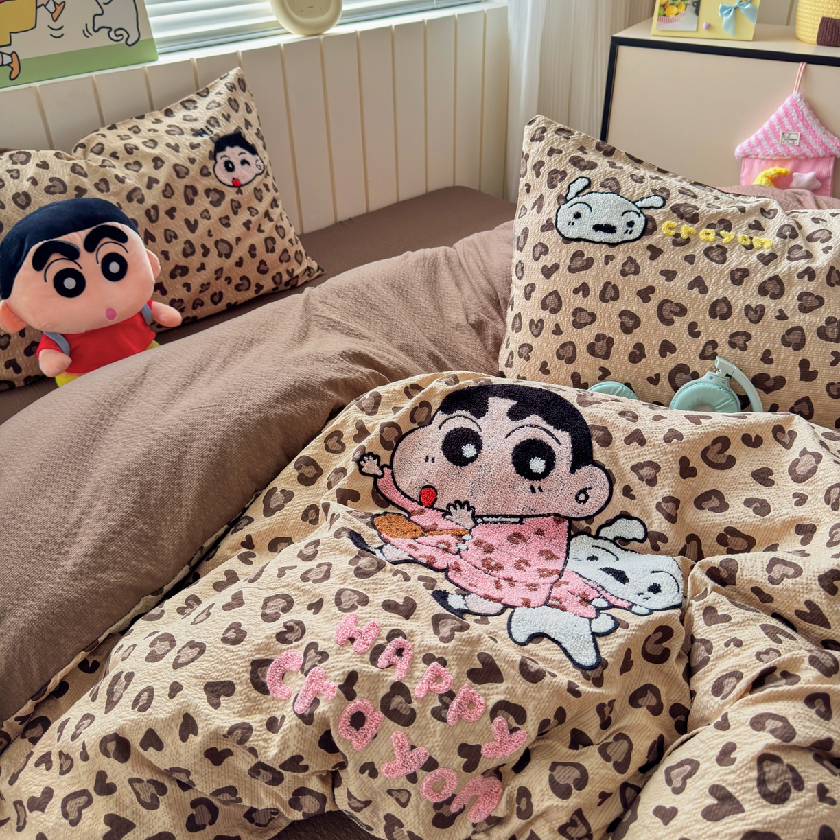 91家纺网 家纺一手货源 找家纺 （总）三元色 2026新款泡芙双层纱豹纹系列四件套