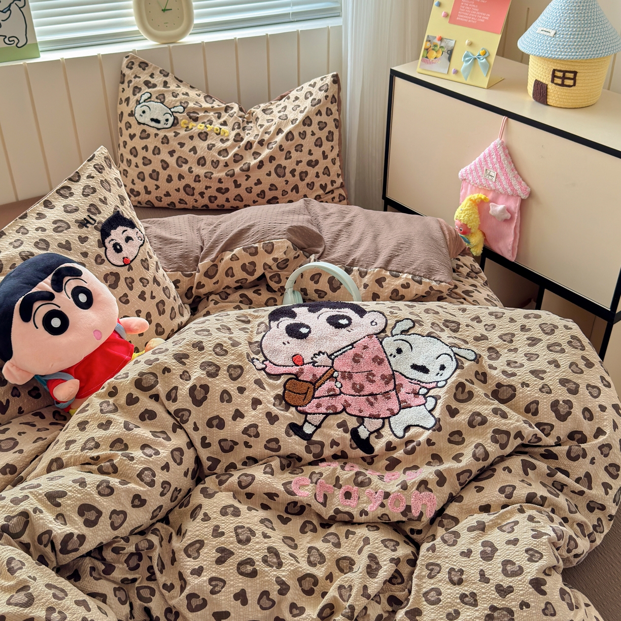 91家纺网 家纺一手货源 找家纺 （总）三元色 2026新款泡芙双层纱豹纹系列四件套