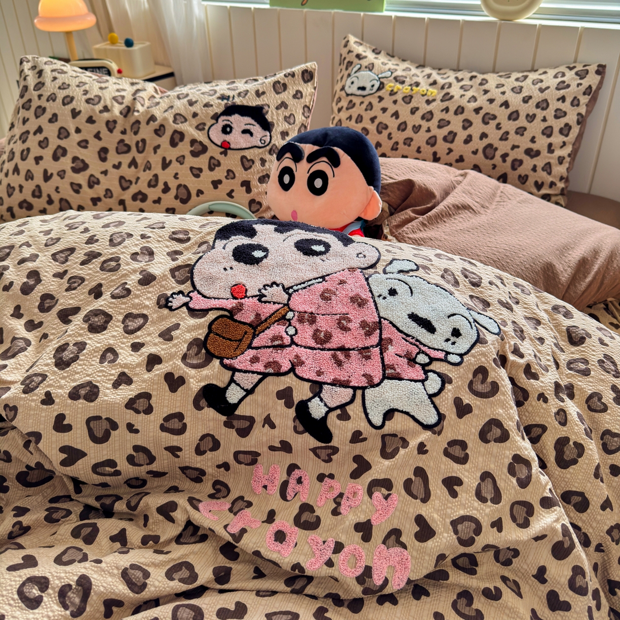 91家纺网 家纺一手货源 找家纺 （总）三元色 2026新款泡芙双层纱豹纹系列四件套