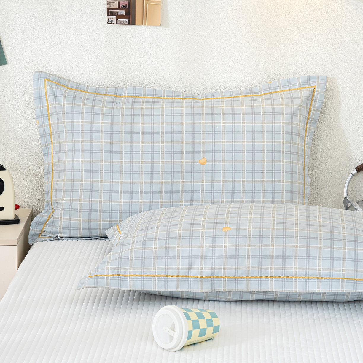 91家纺网 家纺一手货源 找家纺 良佐生活 2026新款40支铂金精梳全棉一字绣枕套 莉亚