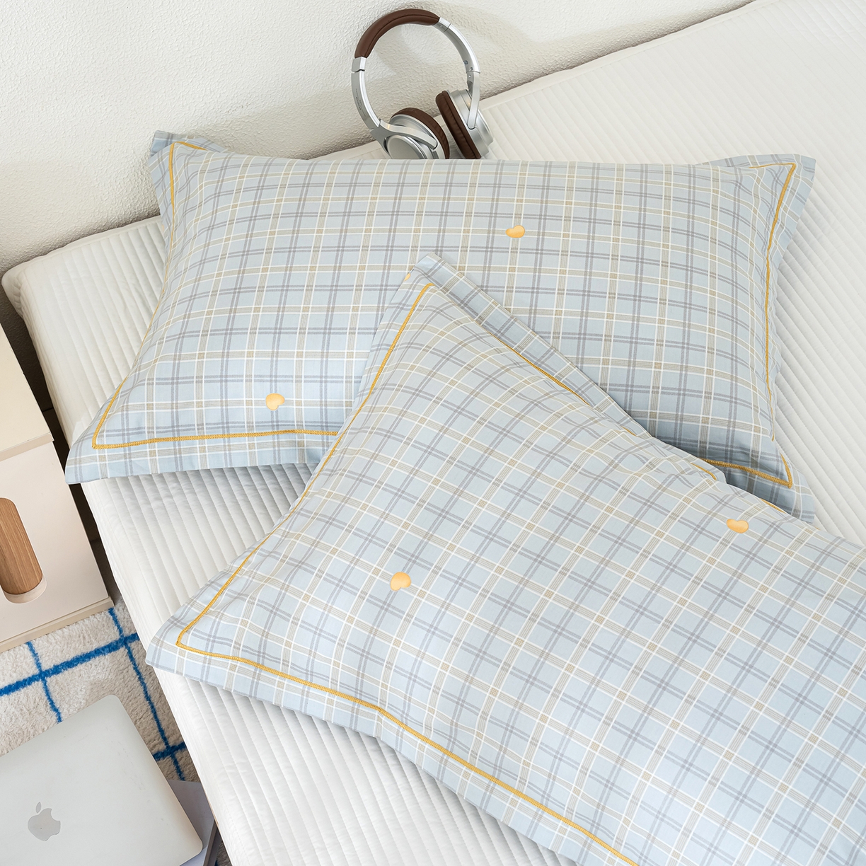 91家纺网 家纺一手货源 找家纺 良佐生活 2026新款40支铂金精梳全棉一字绣枕套 莉亚