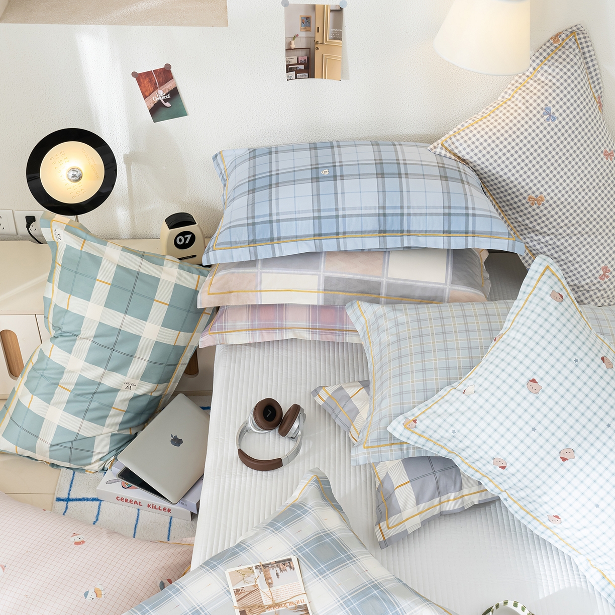 91家纺网 家纺一手货源 找家纺 良佐生活 2026新款40支铂金精梳全棉一字绣枕套 组合（仅参考）