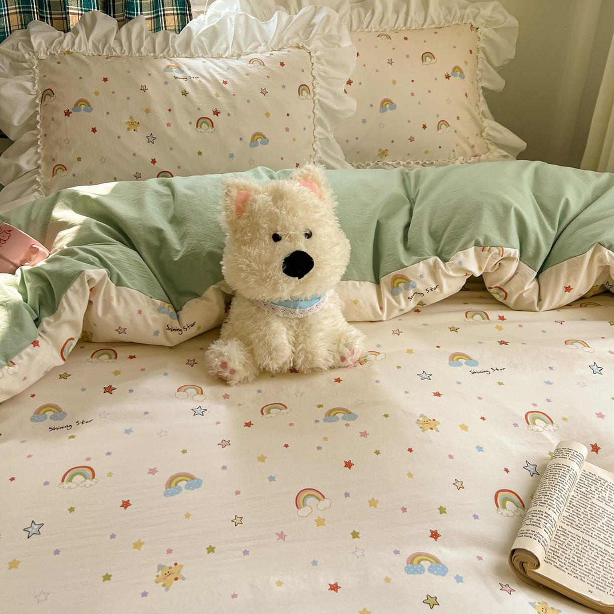 91家纺网 家纺一手货源 找家纺 （总）田子坊（原亨通） 2026新款韩版奶油花边水洗双层纱四件套