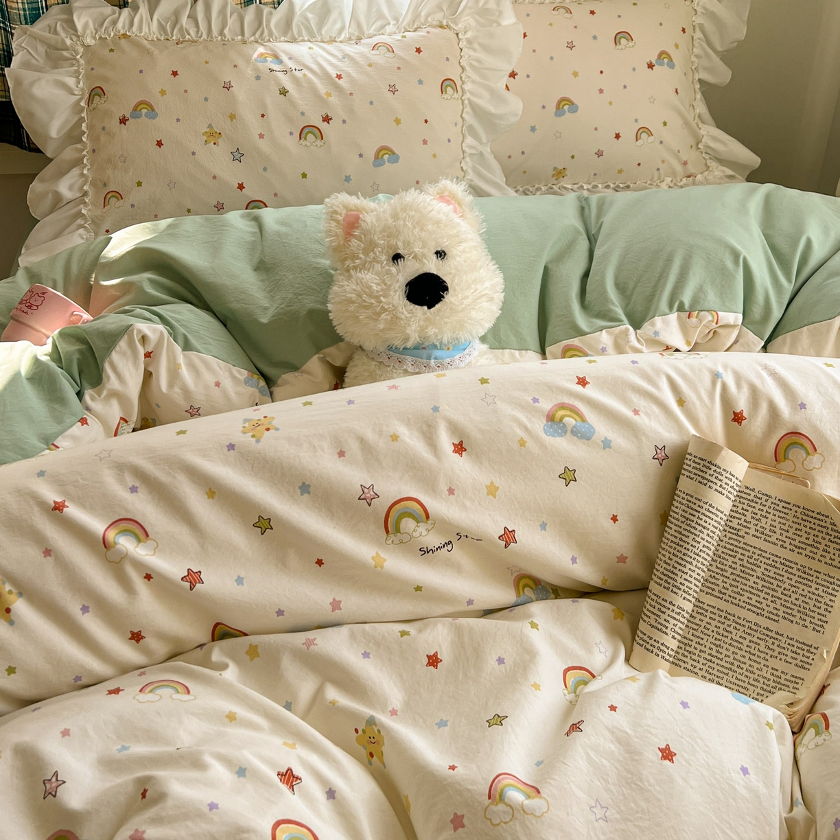 91家纺网 家纺一手货源 找家纺 （总）田子坊（原亨通） 2026新款韩版奶油花边水洗双层纱四件套