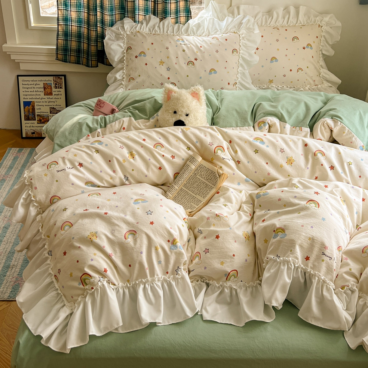 91家纺网 家纺一手货源 找家纺 （总）田子坊（原亨通） 2026新款韩版奶油花边水洗双层纱四件套