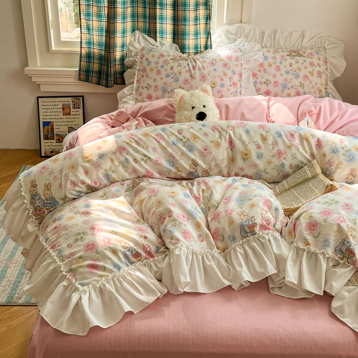 91家纺网 家纺一手货源 找家纺 （总）田子坊（原亨通） 2026新款韩版奶油花边水洗双层纱四件套