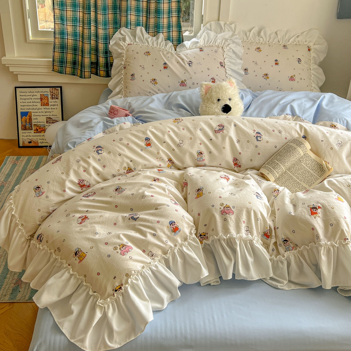 91家纺网 家纺一手货源 找家纺 （总）田子坊（原亨通） 2026新款韩版奶油花边水洗双层纱四件套