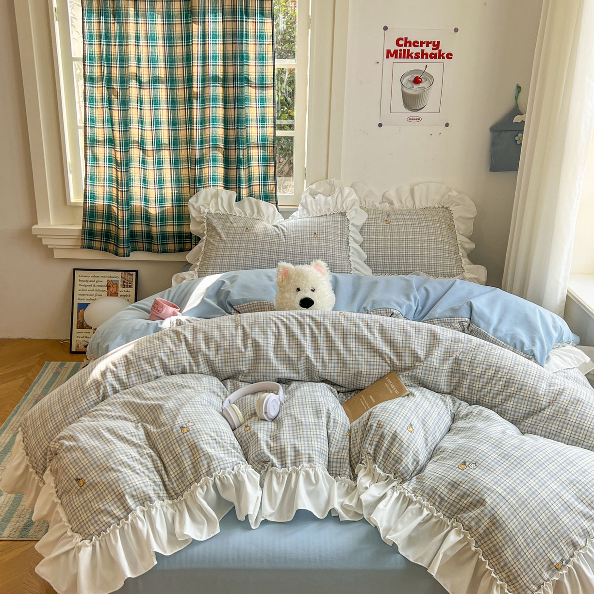 91家纺网 家纺一手货源 找家纺 （总）田子坊（原亨通） 2026新款韩版奶油花边水洗双层纱四件套