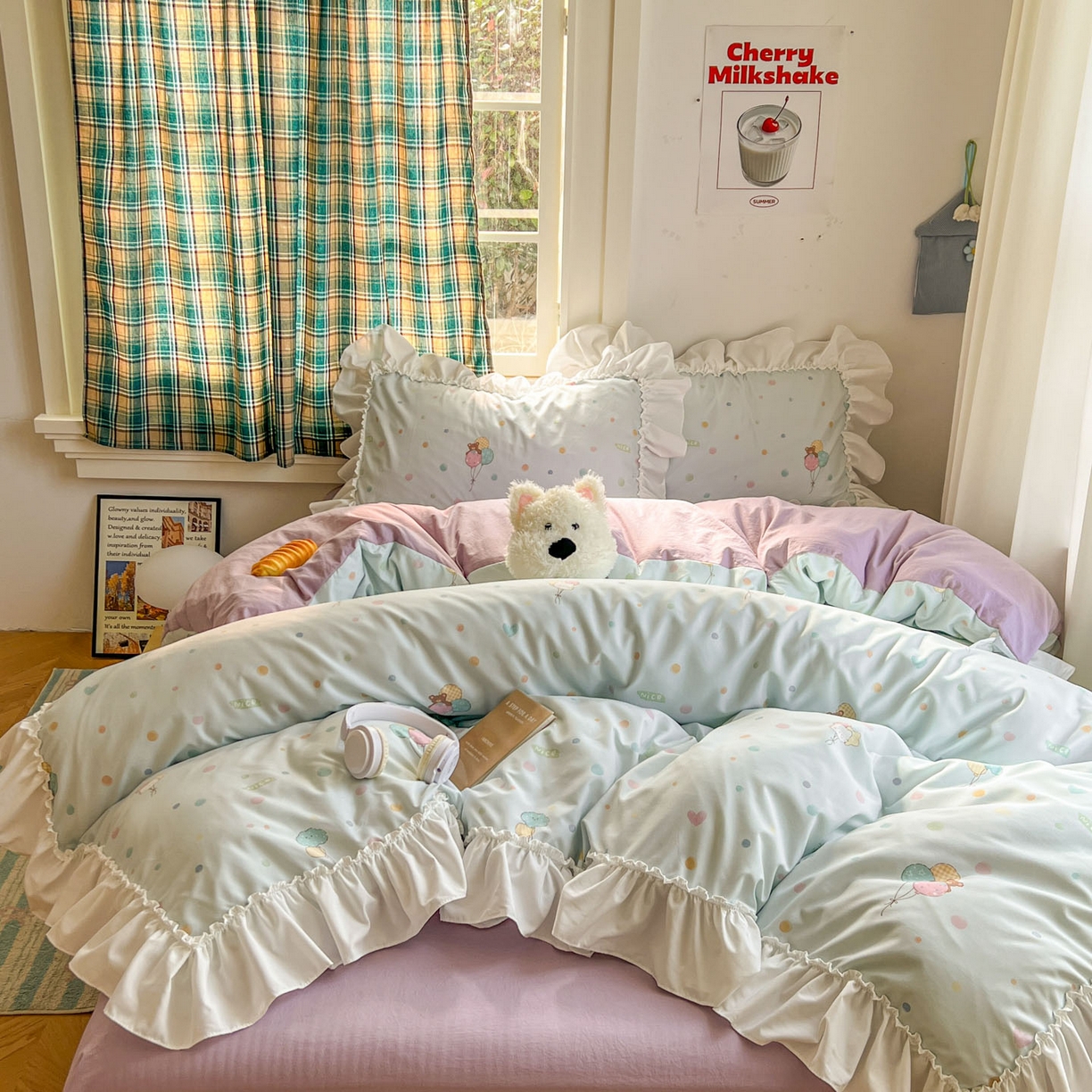 91家纺网 家纺一手货源 找家纺 （总）田子坊（原亨通） 2026新款韩版奶油花边水洗双层纱四件套