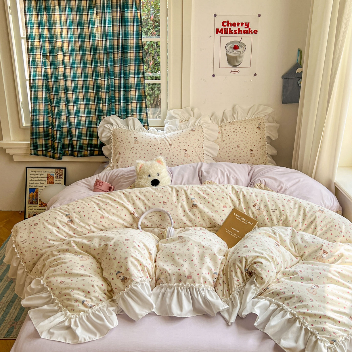 91家纺网 家纺一手货源 找家纺 （总）田子坊（原亨通） 2026新款韩版奶油花边水洗双层纱四件套