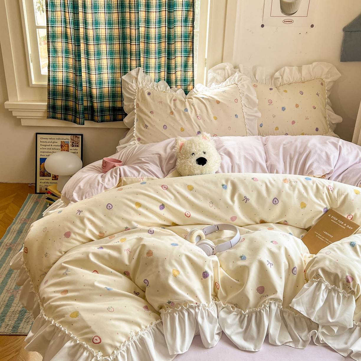 91家纺网 家纺一手货源 找家纺 （总）田子坊（原亨通） 2026新款韩版奶油花边水洗双层纱四件套