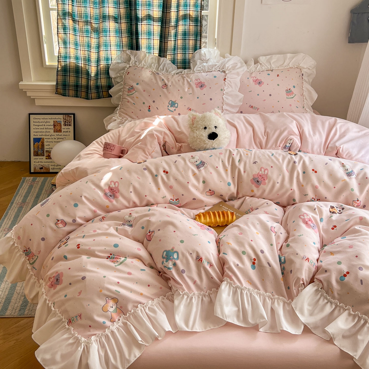 91家纺网 家纺一手货源 找家纺 （总）田子坊（原亨通） 2026新款韩版奶油花边水洗双层纱四件套