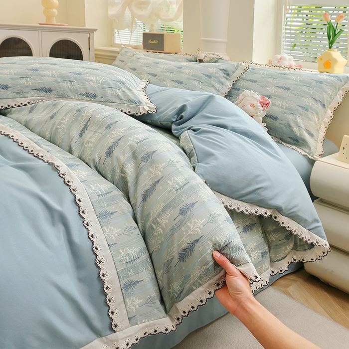 北部居 2026新款水洗仿棉韩版花边款田园复古风小清新四件套-第一款 晨曦