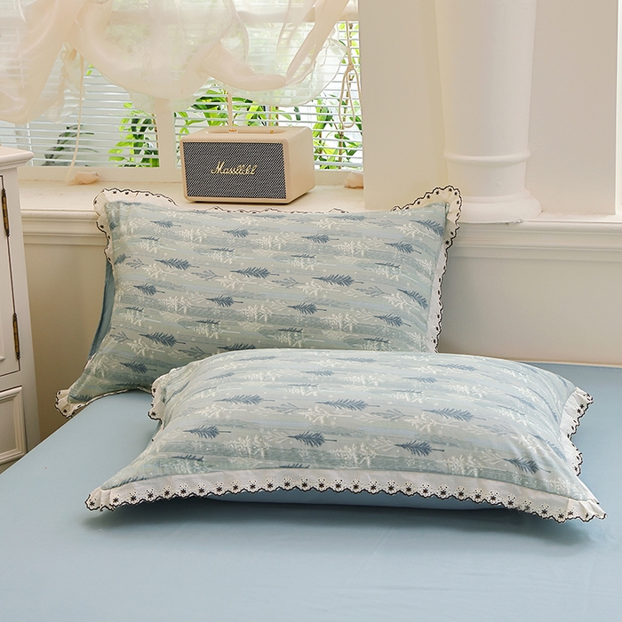 91家纺网 家纺一手货源 找家纺 北部居 2026新款水洗仿棉韩版花边款田园复古风小清新四件套-第一款 晨曦