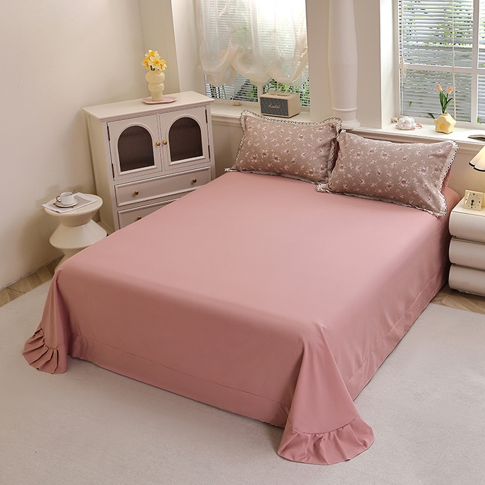 91家纺网 家纺一手货源 找家纺 北部居 2026新款水洗仿棉韩版花边款田园复古风小清新四件套-第一款 花悦美