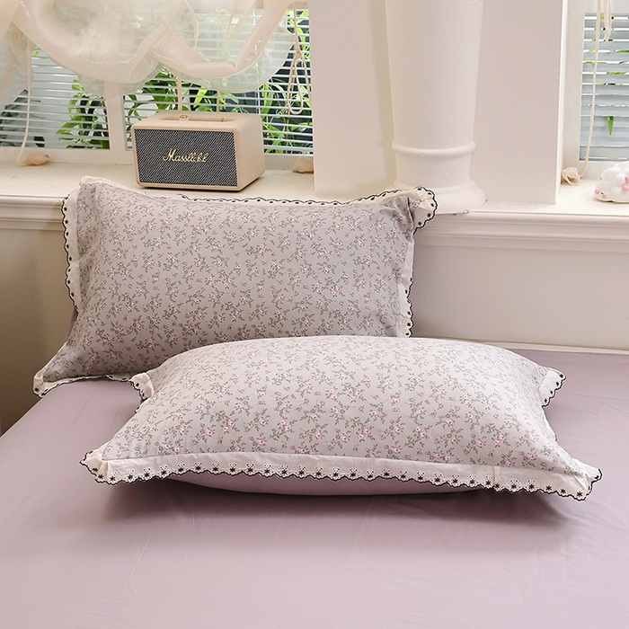 91家纺网 家纺一手货源 找家纺 北部居 2026新款水洗仿棉韩版花边款田园复古风小清新四件套-第一款 琳琅