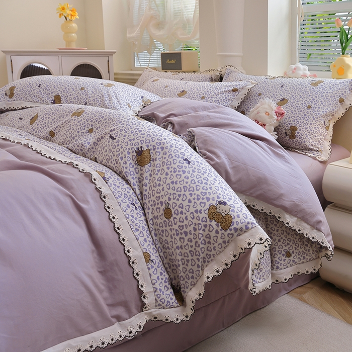 91家纺网 家纺一手货源 找家纺 北部居 2026新款水洗仿棉韩版花边款田园复古风小清新四件套-第一款 牧歌