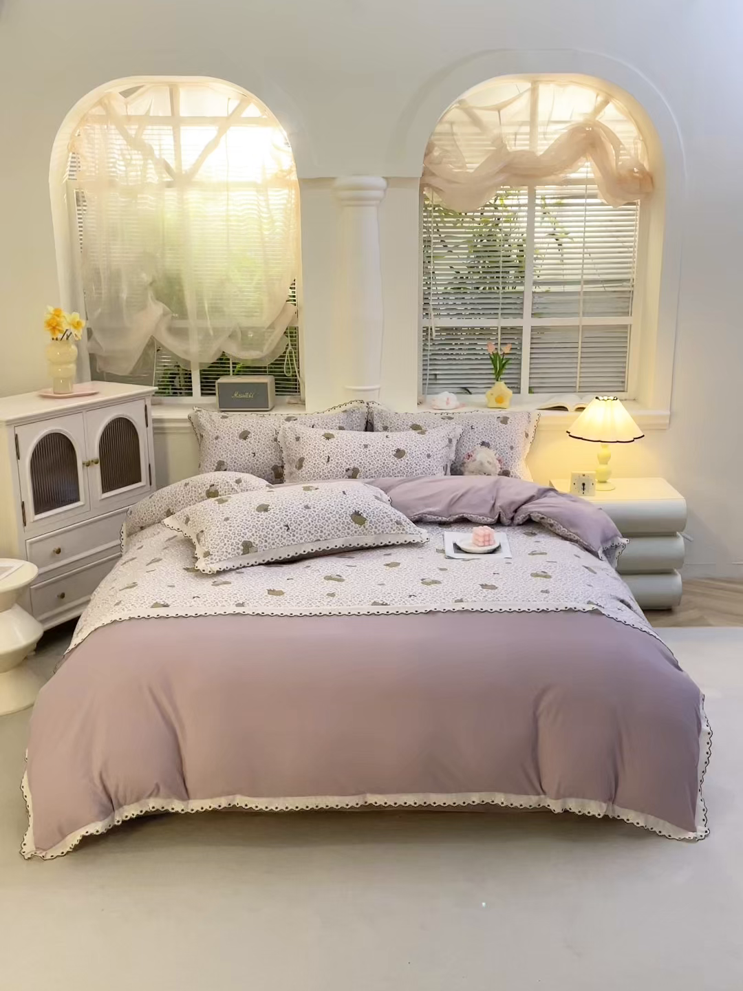 91家纺网 家纺一手货源 找家纺 北部居 2026新款水洗仿棉韩版花边款田园复古风小清新四件套-第一款 牧歌