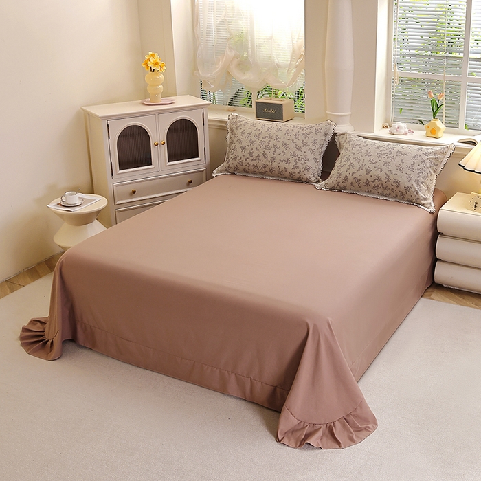 91家纺网 家纺一手货源 找家纺 北部居 2026新款水洗仿棉韩版花边款田园复古风小清新四件套-第一款 妮可