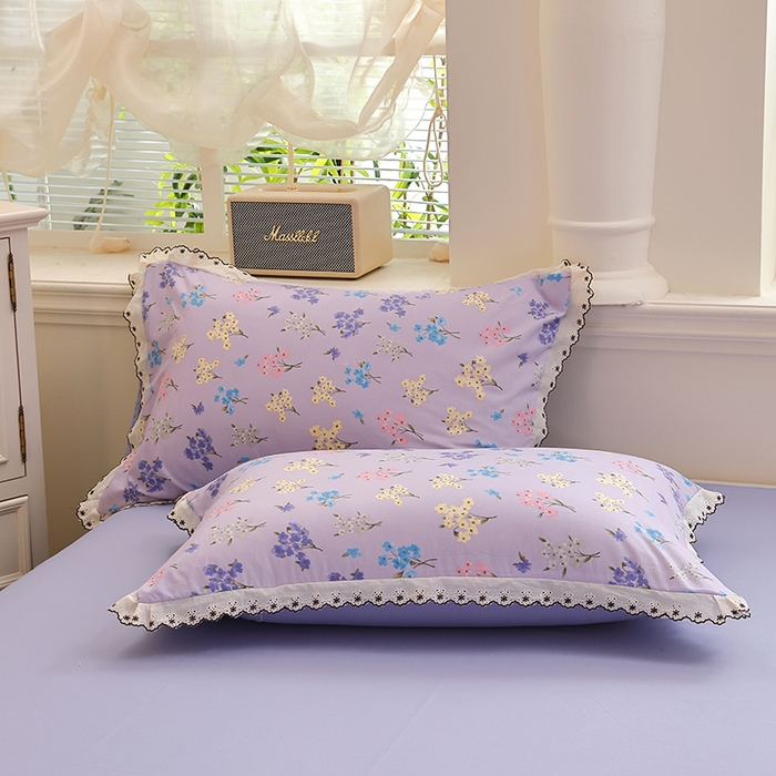 91家纺网 家纺一手货源 找家纺 北部居 2026新款水洗仿棉韩版花边款田园复古风小清新四件套-第一款 小美好