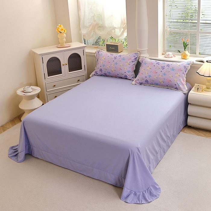 91家纺网 家纺一手货源 找家纺 北部居 2026新款水洗仿棉韩版花边款田园复古风小清新四件套-第一款 小美好