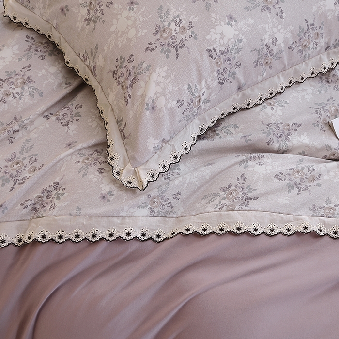 91家纺网 家纺一手货源 找家纺 北部居 2026新款水洗仿棉韩版花边款田园复古风小清新四件套-第一款 悠然